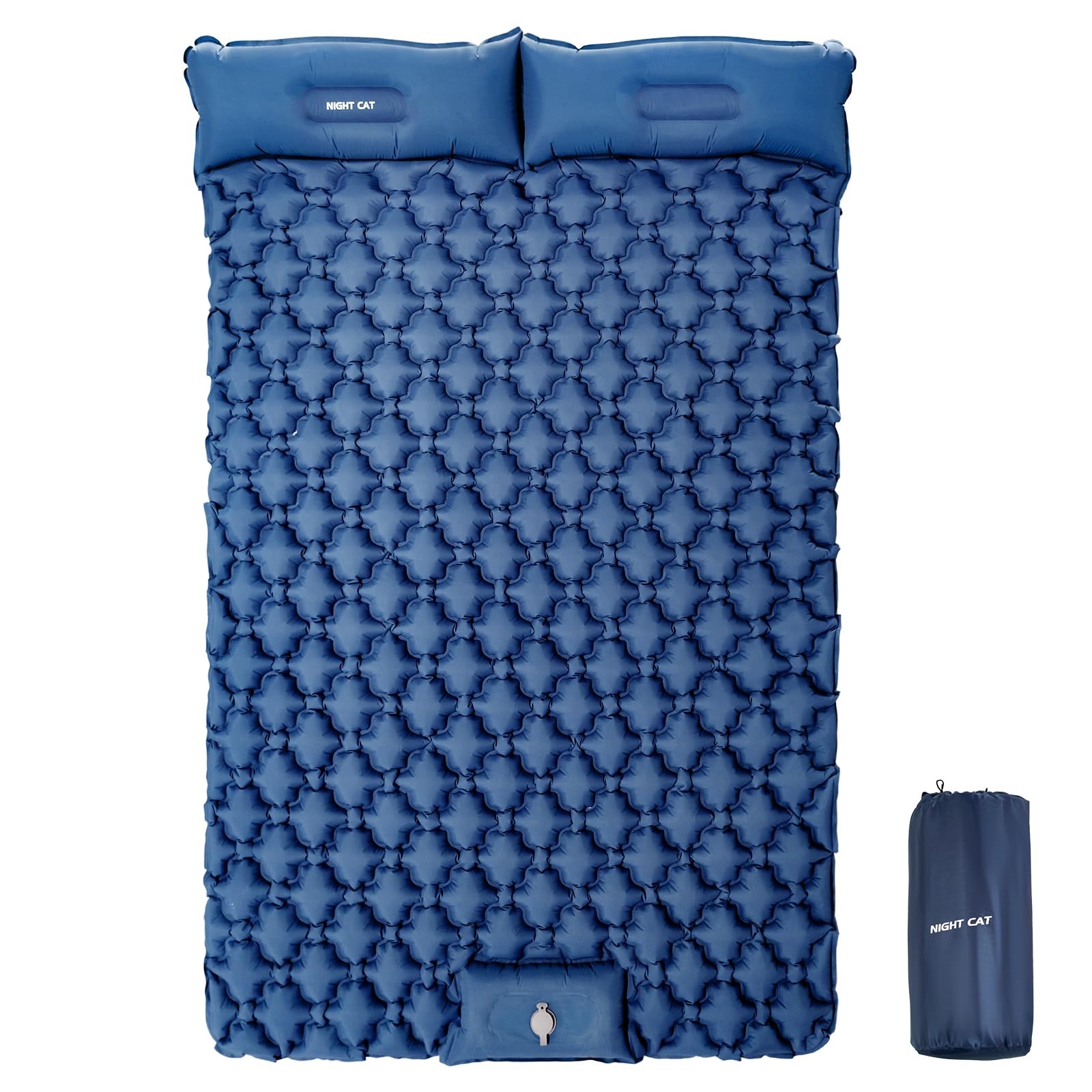 Almohadilla para dormir doble inflable Night Cat, azul cielo