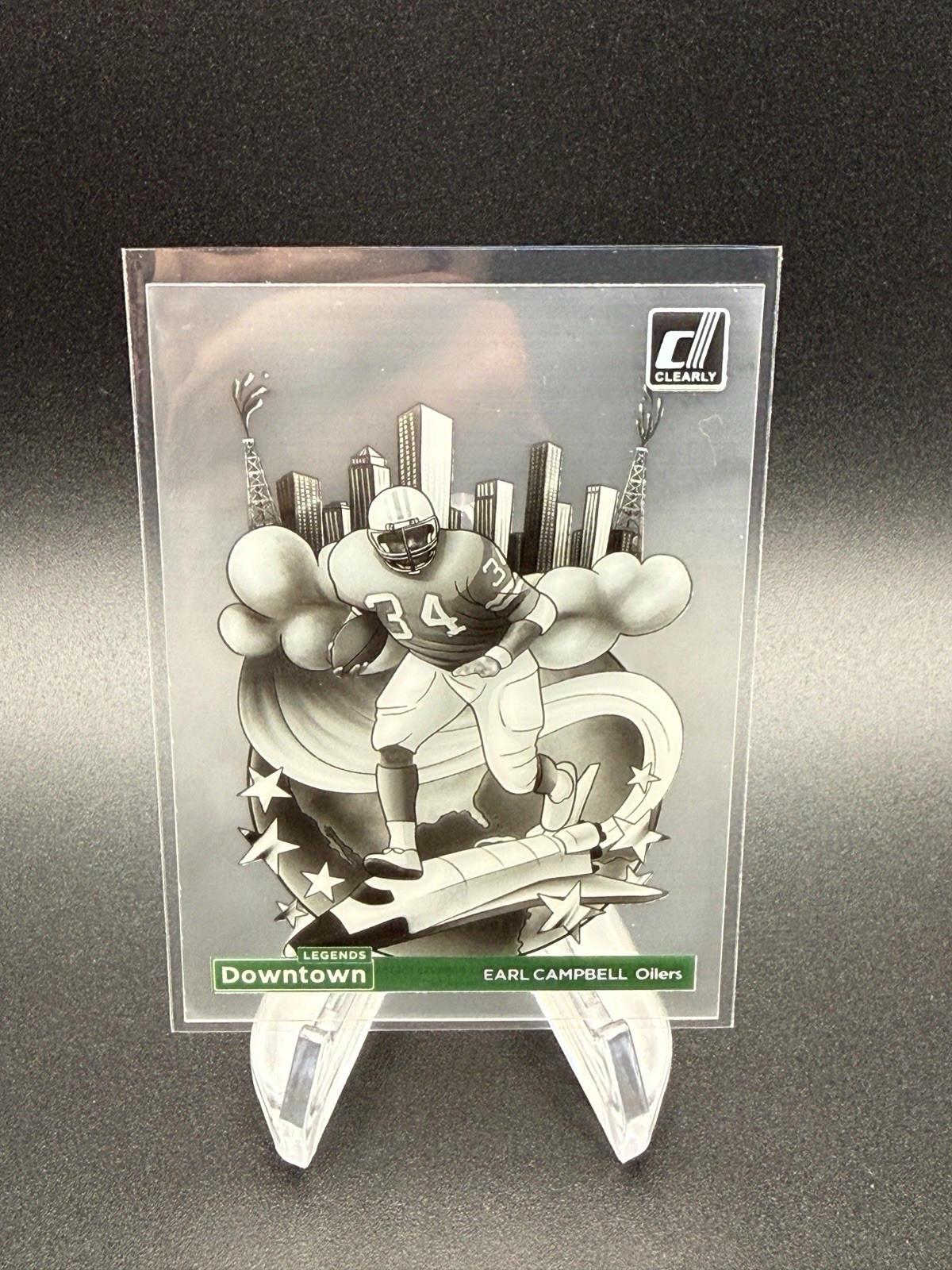 Earl Campbell 2024 Panini Clearly Donruss Football Downtown #3 Oilers