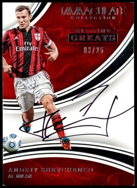 2017 Immaculate Soccer Andriy Shevchenko All Time Greats Auto /25 AC Milan