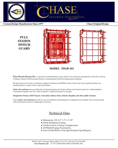 CHASE PSGH 652R (LOT OF 3) RED PULL STATION WIRE GUARDS - BRAND NEW - Picture 7 of 7