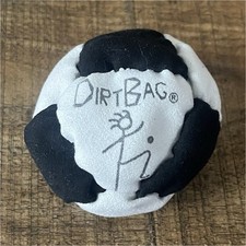 DirtBag Soft Black  White Footbag Hacky Sack Ball Toy