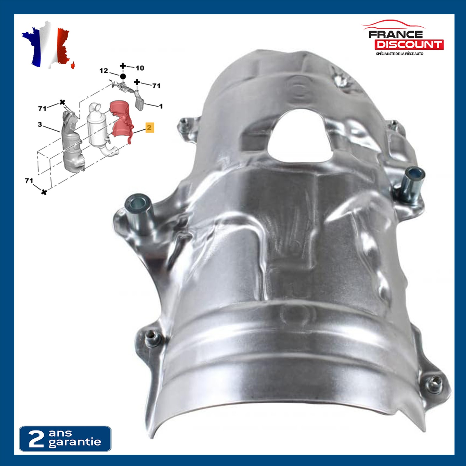 Protection thermique d'échappement pour moteurs 1.6 HDi Peugeot 207 et 3008
