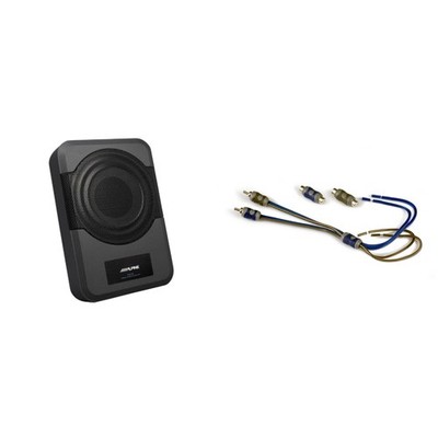 Alpine PWE-S8 Compact Powered 8'' Subwoofer System w/ 46KISL K-Series Intercon...