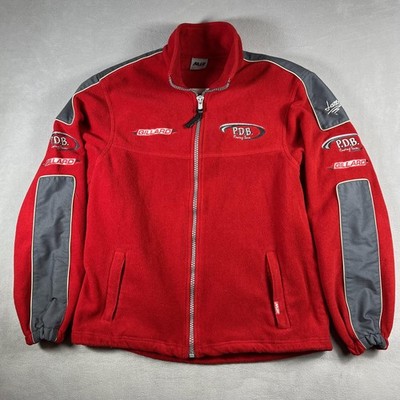 PDB Racing Team Fleece Jacket Mens L Red Gray Full Zip MIR Made in Italy Gillard