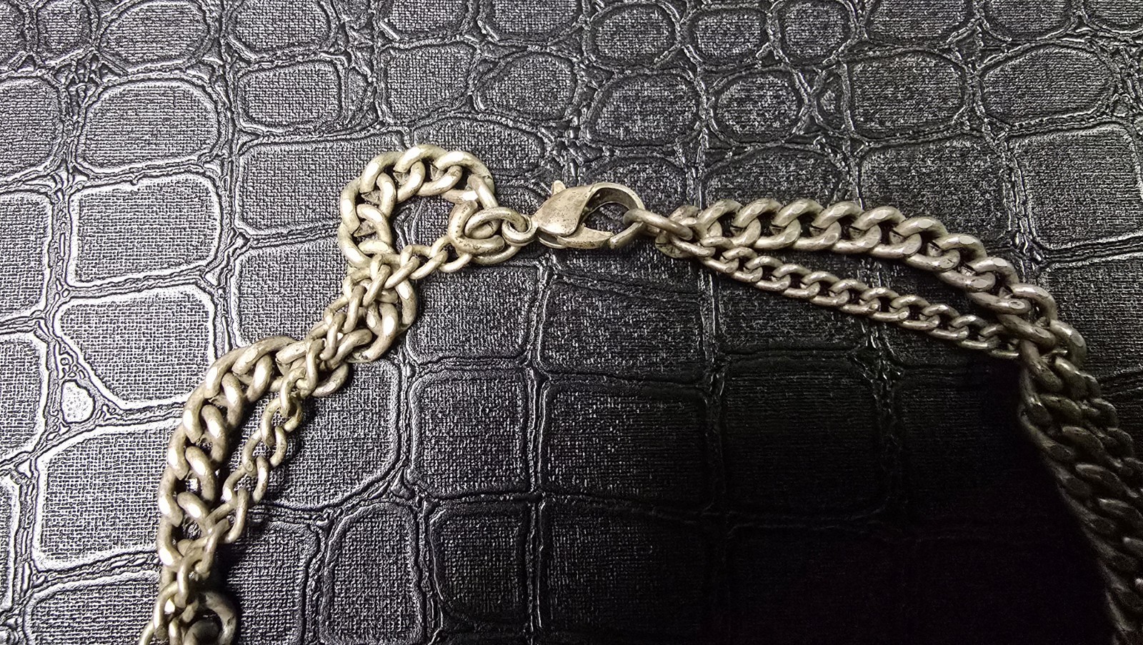 Double Chain Silver Tone Multi Leaf Bohemian Styl… - image 5