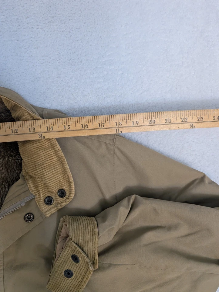 Chaqueta de hombre South Channel forrada de piel sintética hasta la cadera abrigo tostado capucha oculta talla M Foto 4 de 4