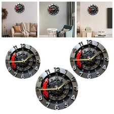 Orologio Da Parete Decorativo in Legno con Motivo Ingranaggi 2D Numeri Arabi