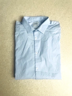 Chemise homme polyester Zara Taille L bleu ciel état neuf - Photo 1/3