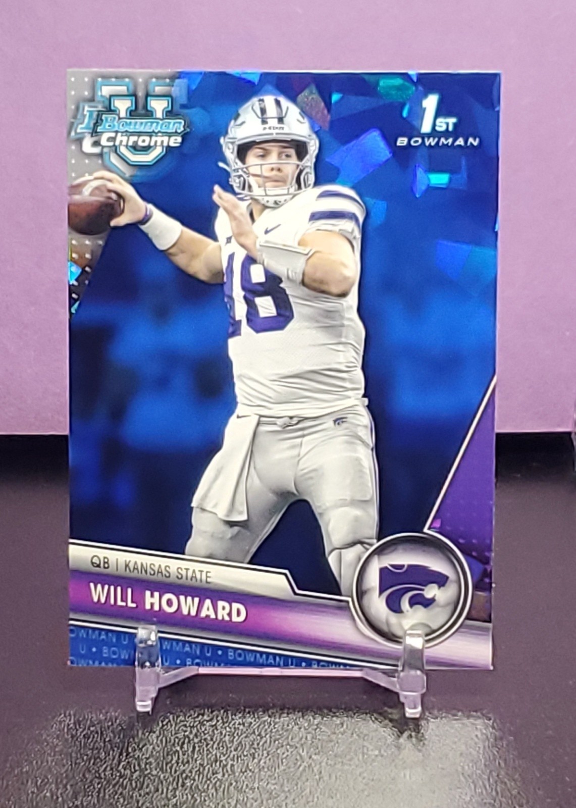 2023 Bowman University Chrome -Will Howard #93 (RC) Sapphire Edition-Kansas St