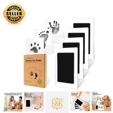 4-Pack Inkless Baby Hand and Footprint Kit - Mess-Free Keepsakes for New Moms