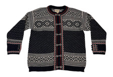 Dale of Norway Fair Isle Nordic Knit Cardigan Sweater Metal Clasp Men  s Medium