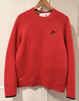 Nike Sportswear Tech Fleece Crewneck Sweatshirt Red Heather FB7916-672 Men s XL