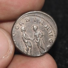 Rare Ancient Roman Silver Coin in good Condition Cleaned Age No Idea as is!