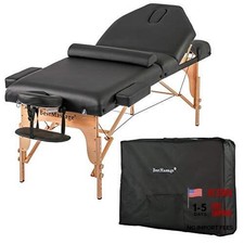 Massage Bed Portable Massage Table 77" L 77"L x 30"W x 4"THK 3 Fold Black