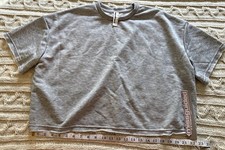 Missguided Women’s Crew Neck Short Sleeve Oversized Sweatshirt T-Shirt M Gray