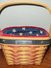 Longaberger 2001 Inaugural Basket Liner Protector Retired EUC Beautiful *