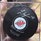 New Jersey Devils NHL Debut 4/11/23 Autographed Original Hockey Puck