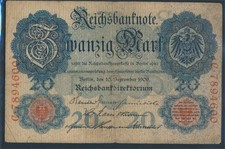 money German Empire 1909 Rosenbg: 37 used (III) 1909 20 Mark (10448012