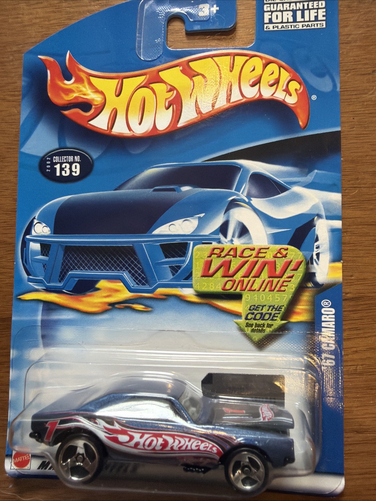 Hot Wheels 2002 Mainline #139 '67 Camaro Mtflk Blue w/ 3SPs Darker Variation