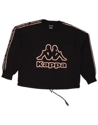 Kappa Womens Tezenis Graphic Sweatshirt Jumper UK 12 Medium Black SP15