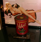 Vintage Velvet Pipe & Cigarette Tobacco Tin Can — photo 3
