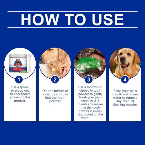 Dog Teeth Cleaning Powder, Pet Tooth Cleaning and Breath Freshener, Plaque XRYH - Picture 12 of 13