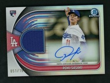 2025 Bowman Chrome BCAR-RS Roki Sasaki Auto Relic Rookie /150