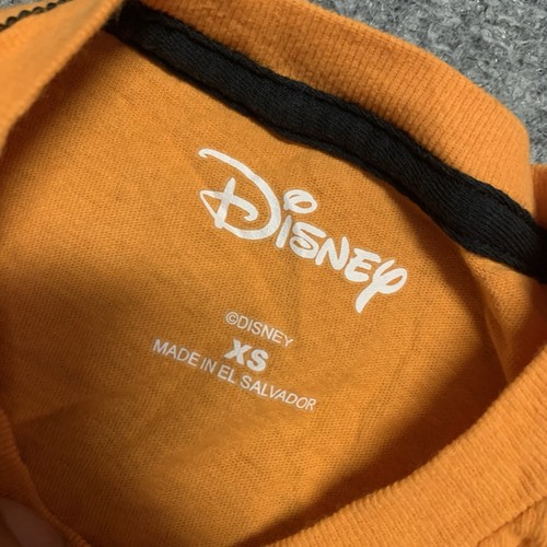 Disney Glow in Dark Orange Mickey Mouse Skeleton Halloween T-Shirt Kids Xs - Picture 4 of 5