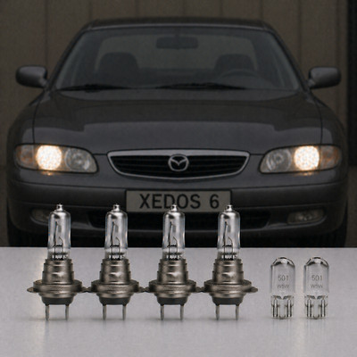 For Mazda Xedos 6 Mk1 H7 H7 501 55W Super White Xenon High Low Side Light Bulbs
