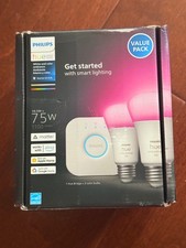 Philips HUE 75W White and Color Ambience Starter Kit E26 2-Pack with Hue Bridge
