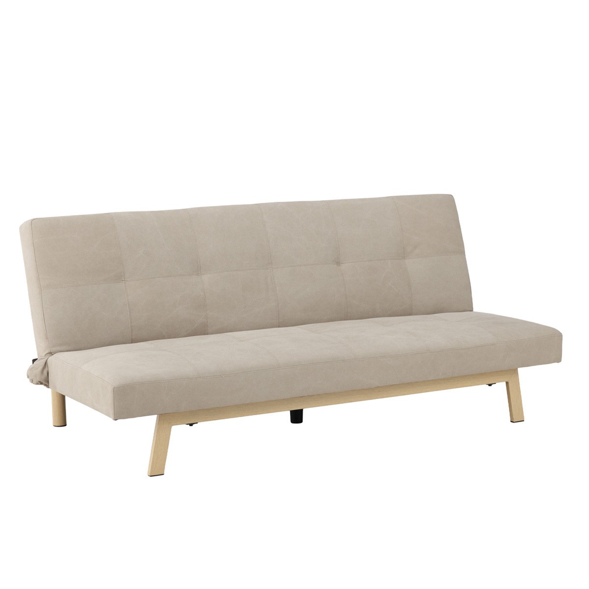 Canapé convertible Bodil beige 180cm avec matelas confortable intégré