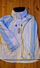 HELLY HANSEN Ladies White and Light Blue Ski Jacket Size M.