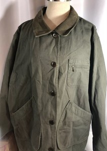 Ll Bean Canvas Chore Jacket Blanket Unlined Green Barn Work Field