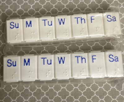 pill box 7 day Organizer Lot Of Two  S/m Size