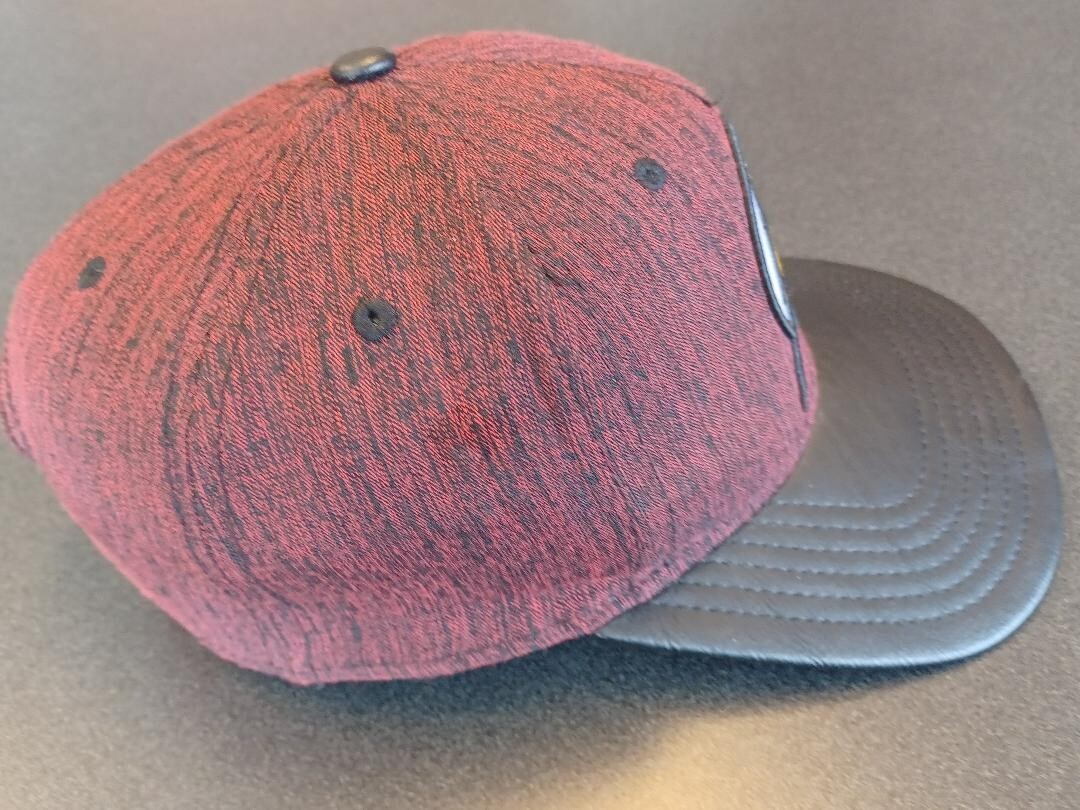 Flash Flatbill Hat Maroon With Black Leatherette … - image 4