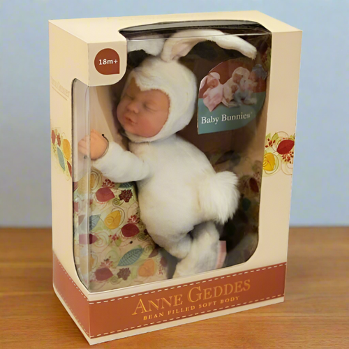 Anne Geddes 9 inch Baby White Bunny Doll - Bean Filled Soft Body Collection - Picture 17 of 24