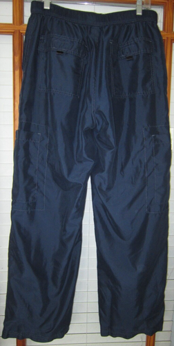 Vintage Old Navy Track Pants Men's Medium Lined Utility Baggy Blue - Picture 3 of 7