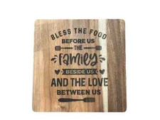 Wood Square Serving Board 8x8in (20.3x20.3cm) - Rustic Charcuterie Cutting Tray