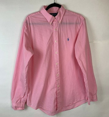 Dress Shirt Large Pink Gingham 
