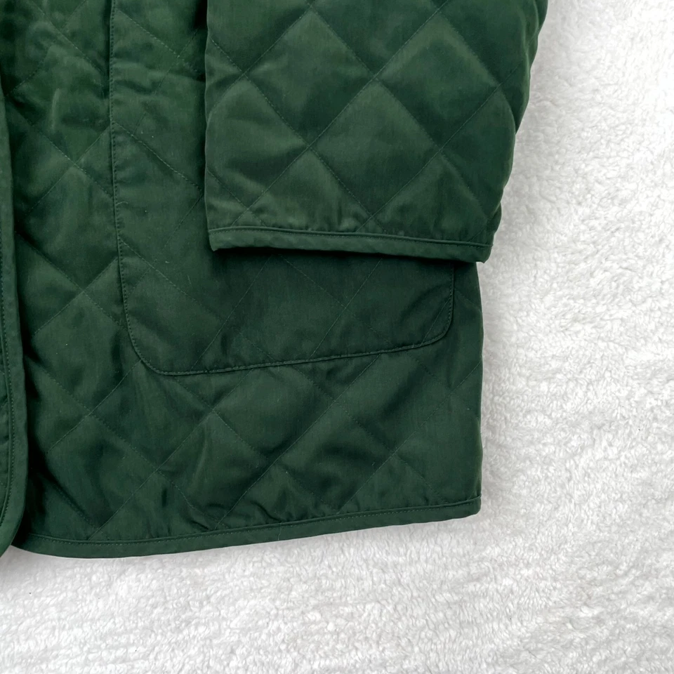 London туман куртка женщин средний зеленый выстеганный Chore амбара пальто с подкладкой Snap спереди - Изображение 2 из 4
