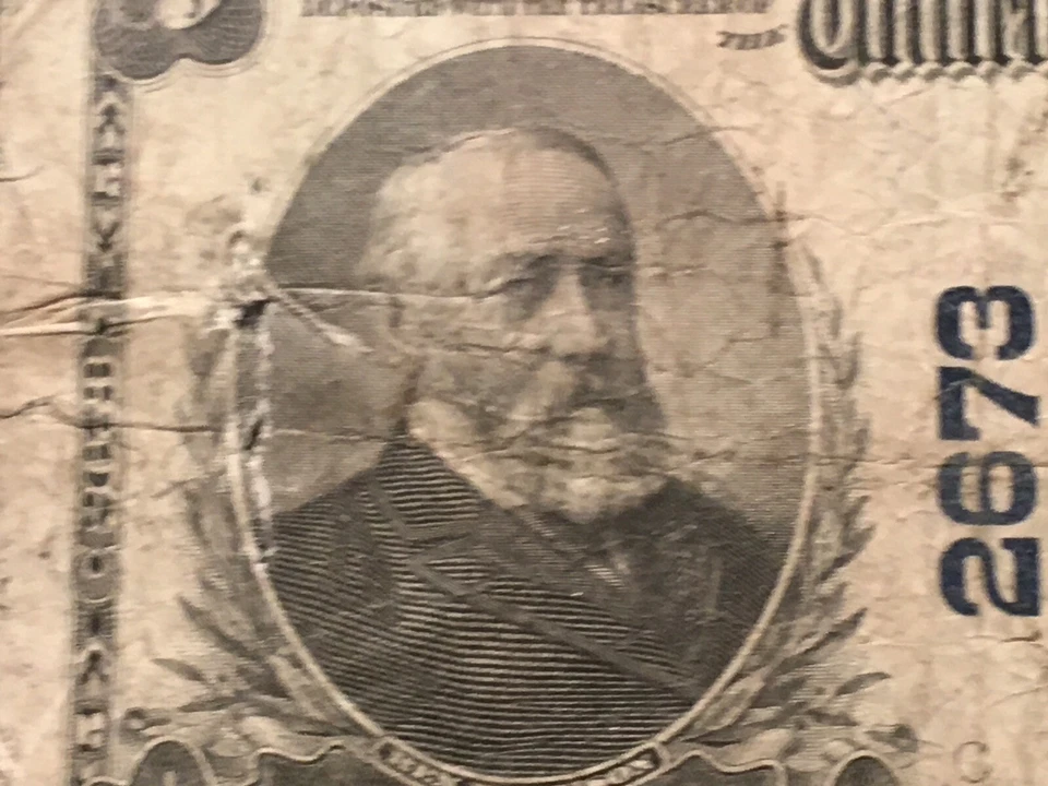 National bank note BrownsvillePA PMG15 fine damage internal tear - Image 2 of 4