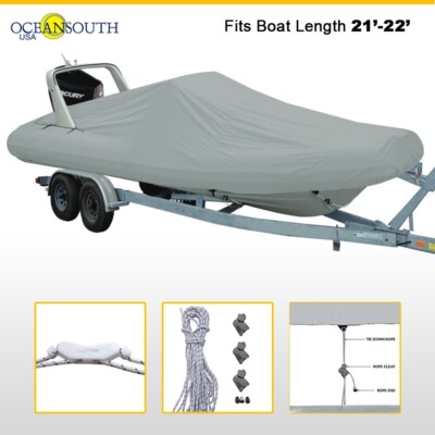 Oceansouth Rigid Hull Heavy-duty Rib Trailerable Boat Cover 22'3'' - 23'3''