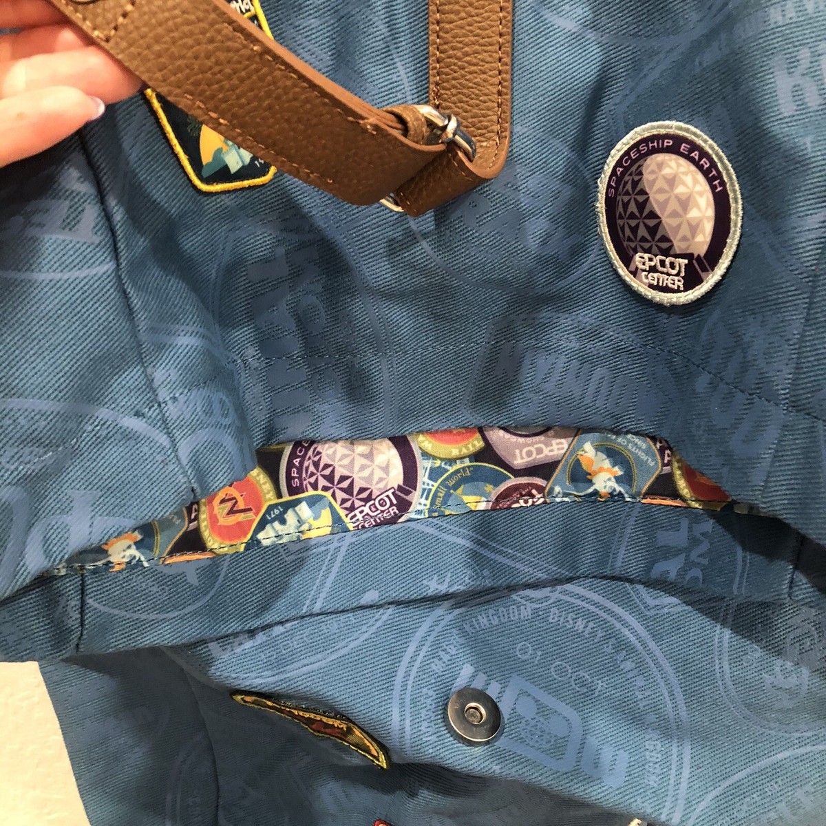 Walt Disney World 刺繍リュック 青 Vintage Walt Disney World Blue Drawstring Embroidered