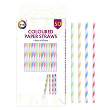 50-500 Straws Paper Smoothie  Milkshake Drinking