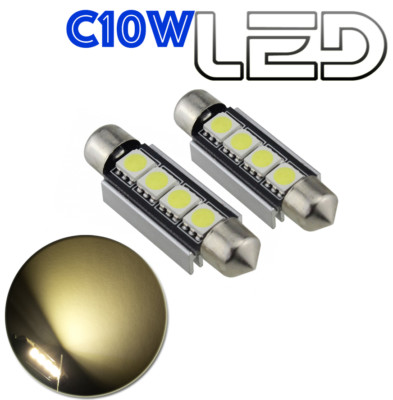 2 Shuttle Lampen C10W 41 Mm 3 LED SMD 4300K Innenraum Deckenleuchte Platte