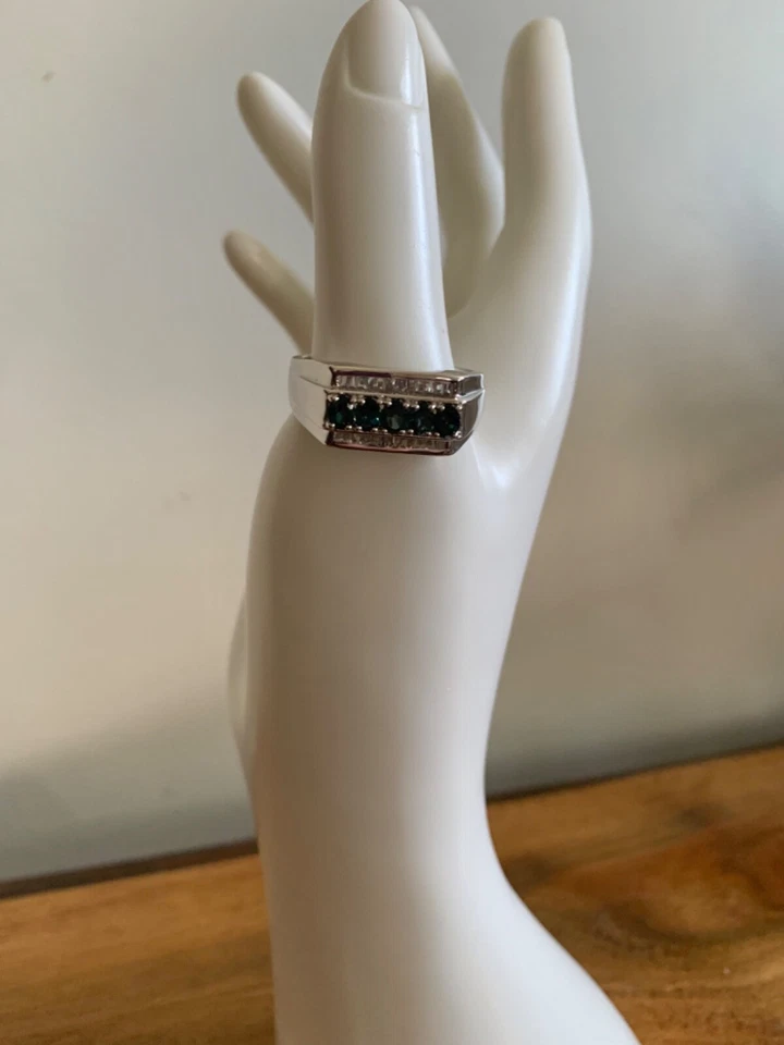 Premium Monte Belo Indiciolite, White Topaz Men's Ring - Size 13 (1.40 ctw) - Image 4 of 4