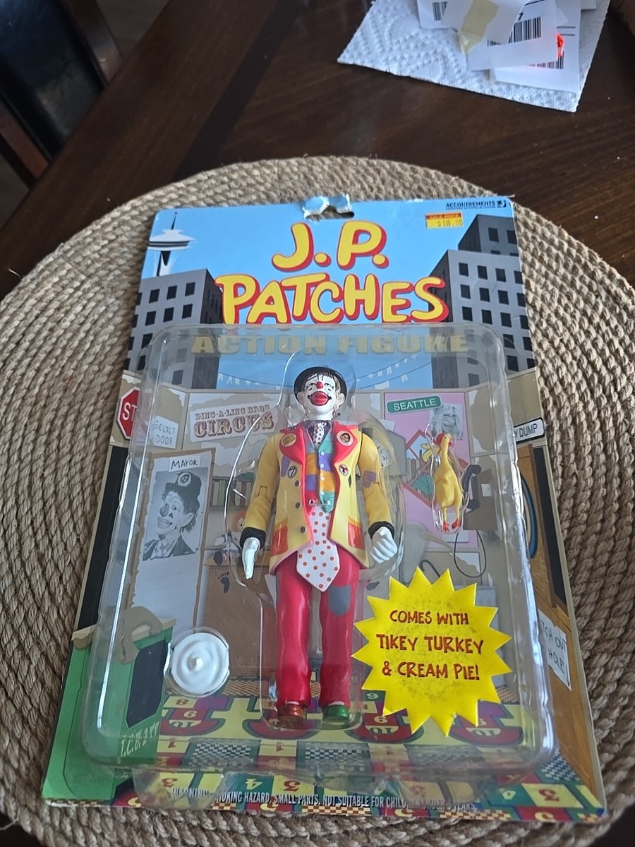 J.P. Patches アクションフィギュア New J.P. Patches Clown Action Figure w/ Tikey Turkey and Pie