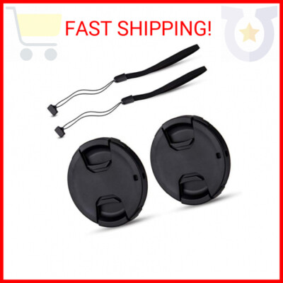 JJC 2-Pack 58mm Front Lens Cap Cover for Canon EOS Rebel T7 T6 T5 T100 4000D T8i