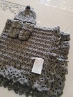 Handmade Crochet  Gray Color  Baby Blanket Set - Hat. 32" x 35" L. Newborn-2Yrs — photo 1