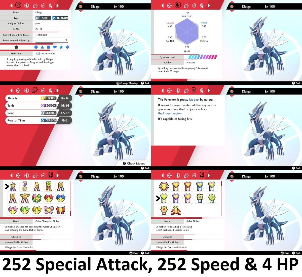 Pokemon Sword and Shield Dialga 6IV-EV Trained